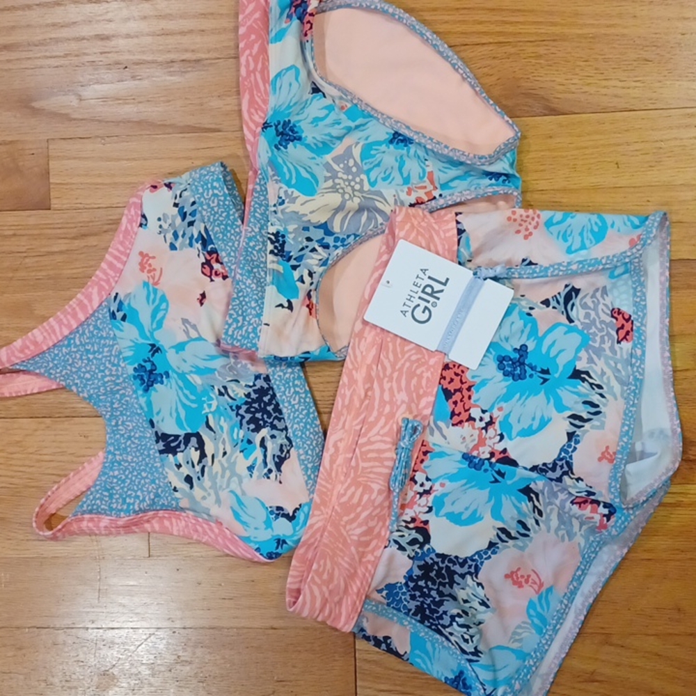 Gently worn Athleta Girl 3-piece swim suit